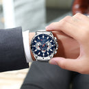 Curren 3 wijzerplaten Chronograaf Luxe Polshorloge